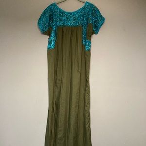 Maxi embroidered dress.  Size M. Ethically made.